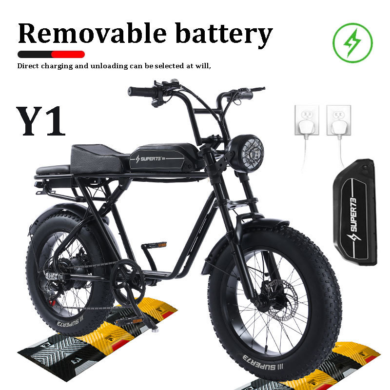 Snowmobile Super73 Same Model Y1 Permanent Magnet Brushless Mountain Bike with Front and Rear Dual Disc Brakes Electric Bicycle Lithium Battery