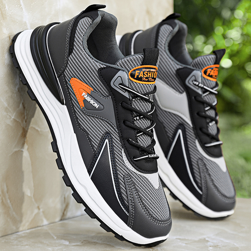 Zapatos Deportivos de Primavera para Hombre, Nuevos Zapatos Casuales de Cuero Impermeables Antideslizantes Negros para Hombre, Zapatos Deportivos para Correr para Hombre