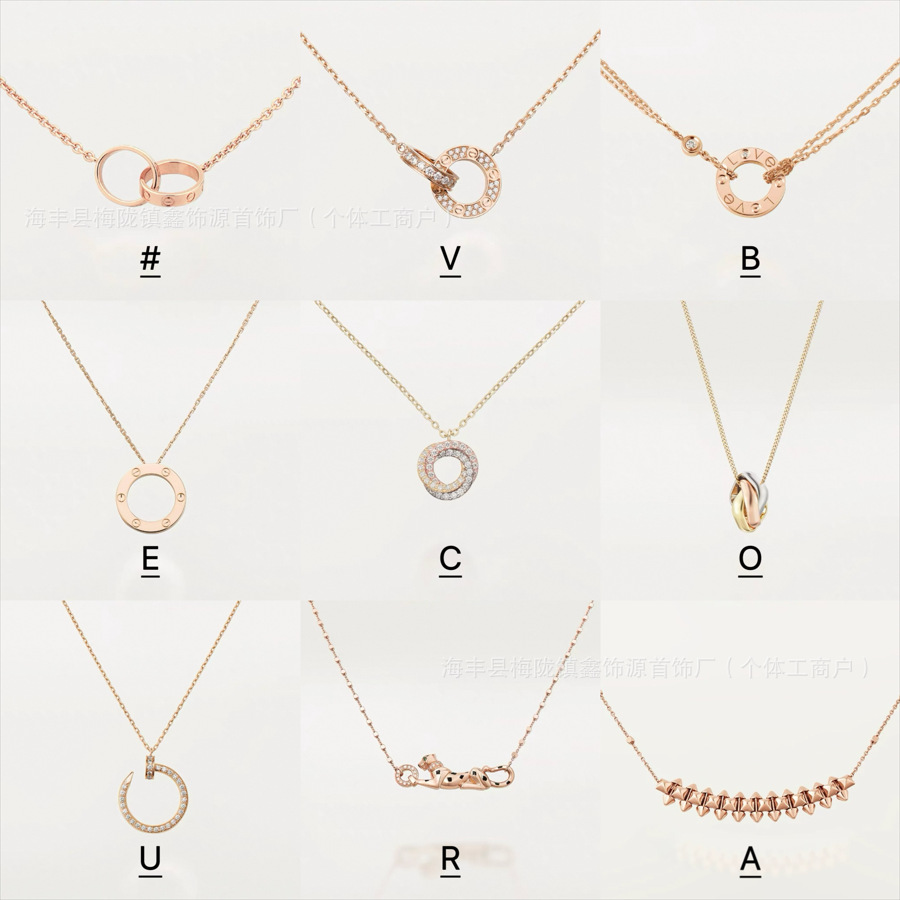 卡家高版本钉子项链女厚镀V金小众设计轻奢时尚高级头尾钻锁骨链