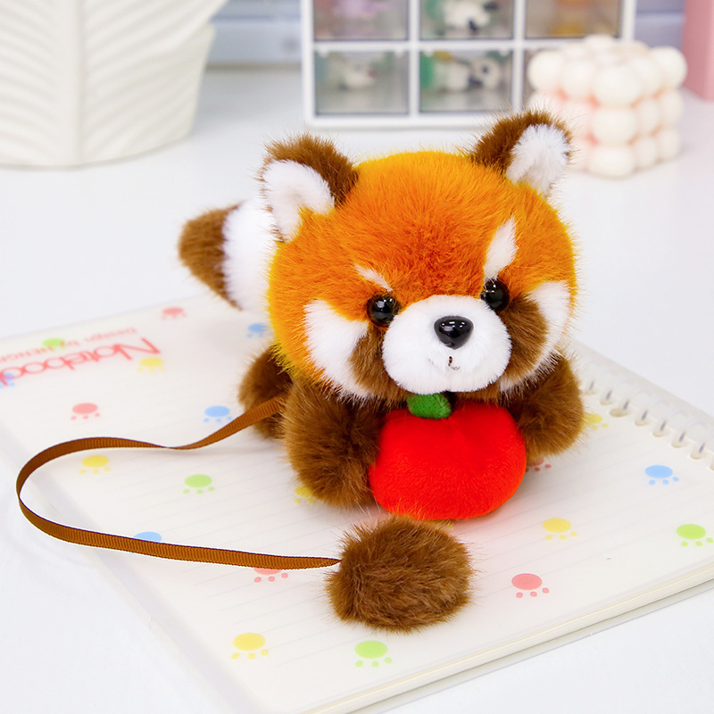 Cute and Adorable Little Raccoon Plush Toy Holding an Apple, Doll, Magnetic Gift, Wholesale Apple Cute and Adorable Little Raccoon Plush Toy Holding an Apple, Doll, Magnetic Gift, Wholesale Apple