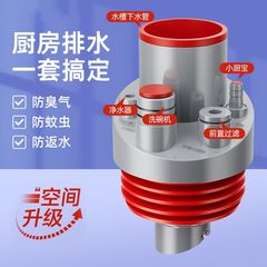 台所の洗面器の洗面器の小さい台所の宝の防臭防止の密封の輪の下で水のパイプの3頭の通を漏らします。