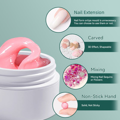 美甲延長膠固態不粘手雕花塑形免紙托快速延長指甲貼片美甲店用