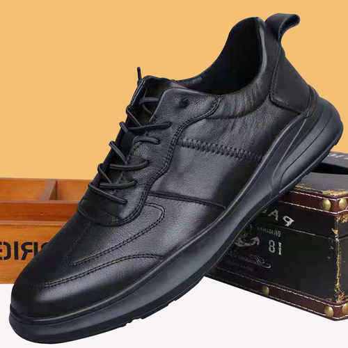 Men's shoes for men,  new autumn and winter sports casual leather shoes, men's built-in height trend shoes, padded cotton shoes