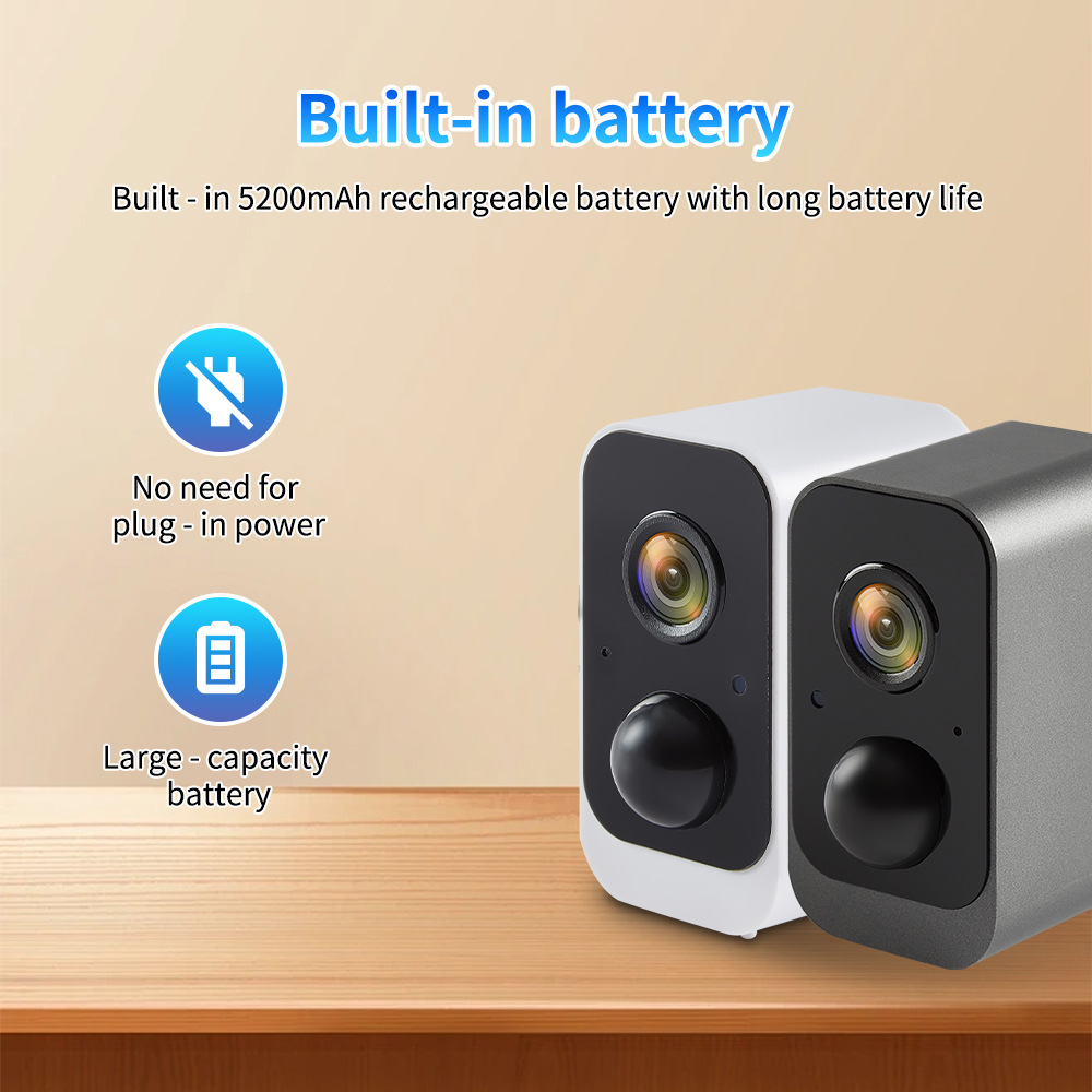 Cámara de vigilancia inalámbrica doméstica de alta definición de visión nocturna alimentada por batería sin cableado