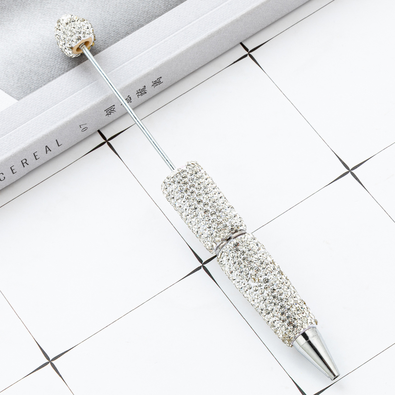 Diy bolígrafo con cuentas de diamante completo diamante pegado a mano bolígrafo con cuentas de diamante de color AB bolígrafo con cuentas de plástico multicolor al por mayor