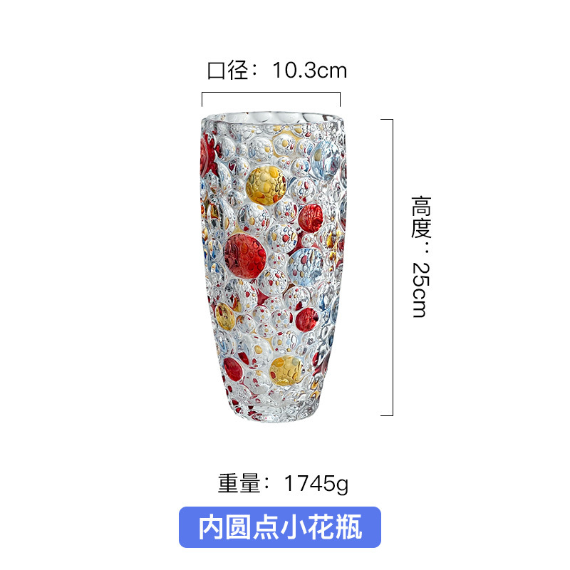 Ornamento de vasijas de alto nivel de lujo ligero vidrio de cristal transparente acuático flor floral decoración de la mesa de comedor