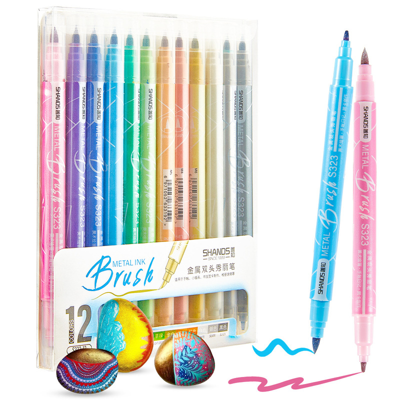 金银色签名秀丽笔Brush软头DIY相册手账绘画24色珠光油漆笔跨境|undefined