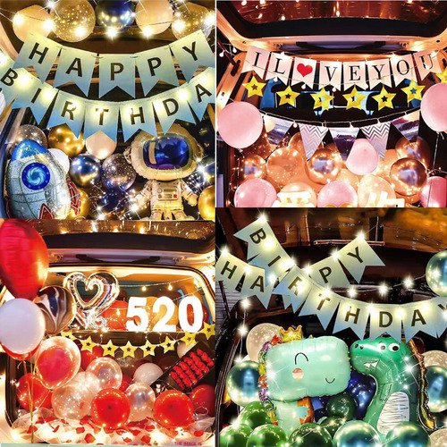 Birthday party decoration car trunk balloon set couple confession proposal surprise trunk decoration balloons