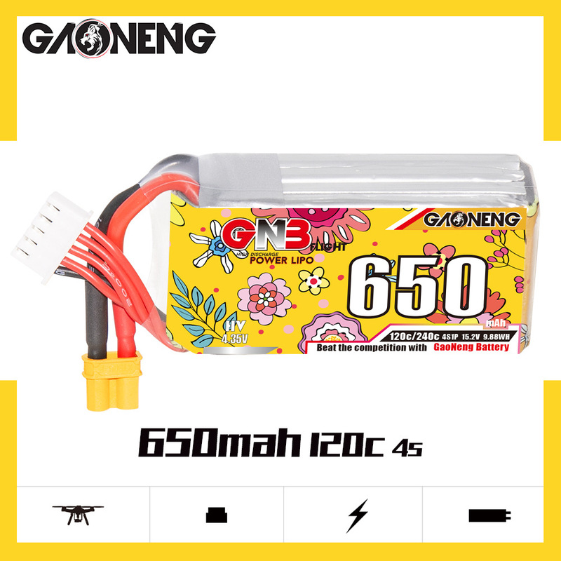 High Energy GNB650mAh 4S 15.2V 120C AdaptS to 2-2.5inCh Model AirCraft Drone FPV High Voltage Lithium Battery High Energy GNB650mAh 4S 15.2V 120C AdaptS to 2-2.5inCh Model AirCraft Drone FPV High Voltage Lithium Battery
