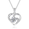 Fashionable chain for key bag , pendant heart shaped, diamond jewelry, wish, silver 925 sample