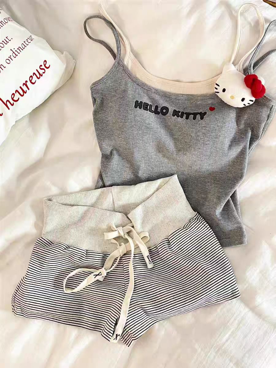 KT 스트라이프 끈나시 반바지 (브라캡 내장)