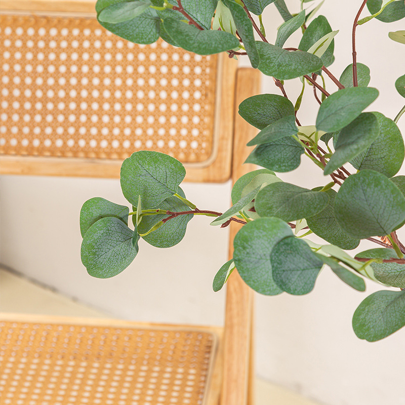 Nordic ins simulado árbol de dinero eucalipto planta en maceta ventana de piso a techo decoración de sala de estar eucalipto planta verde