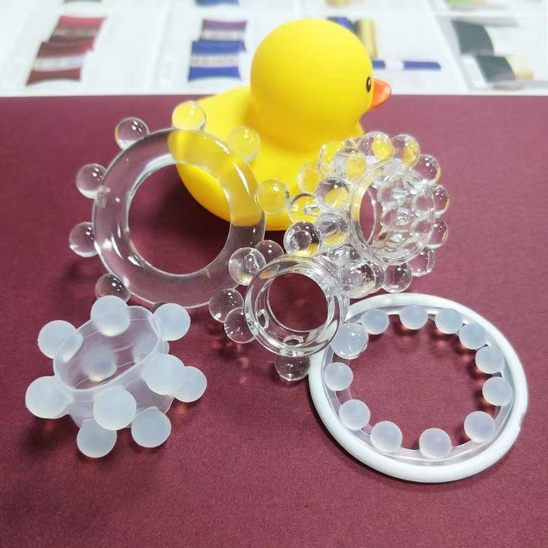 Shared Silicone Lock Ring with Hanging Beads, Delay Ring for Couples — detail image 5