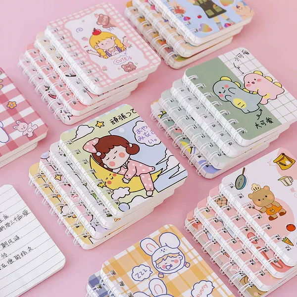 A7 Coil Book Cartoon Student Mini Portable Pocket Book Office Rollover Notepad Notebook Factory Wholesale