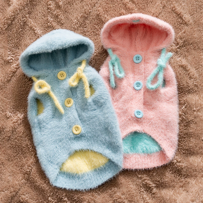 Макарон милое молоко Гибискус норка с капюшоном свитер маленькая собака лучше медведя Тедди осенью и зимой толстая одежда для собак