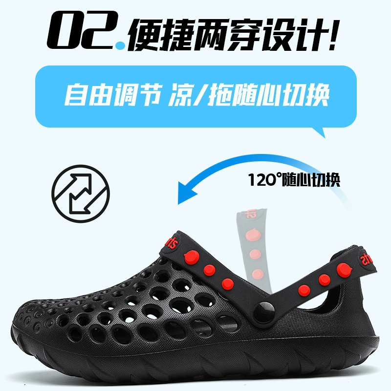 Летние новые кроссовки-сабо для мужчин 2025, пляжные сандалии Baotou с мягкой подошвой, большие размеры, для активного отдыха