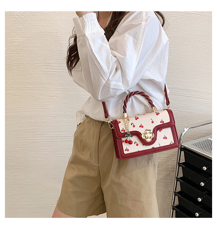 Women's Pu Leather Fruit Fashion Metal Button Square Buckle Handbag tote Crossbody bag tote display picture 5