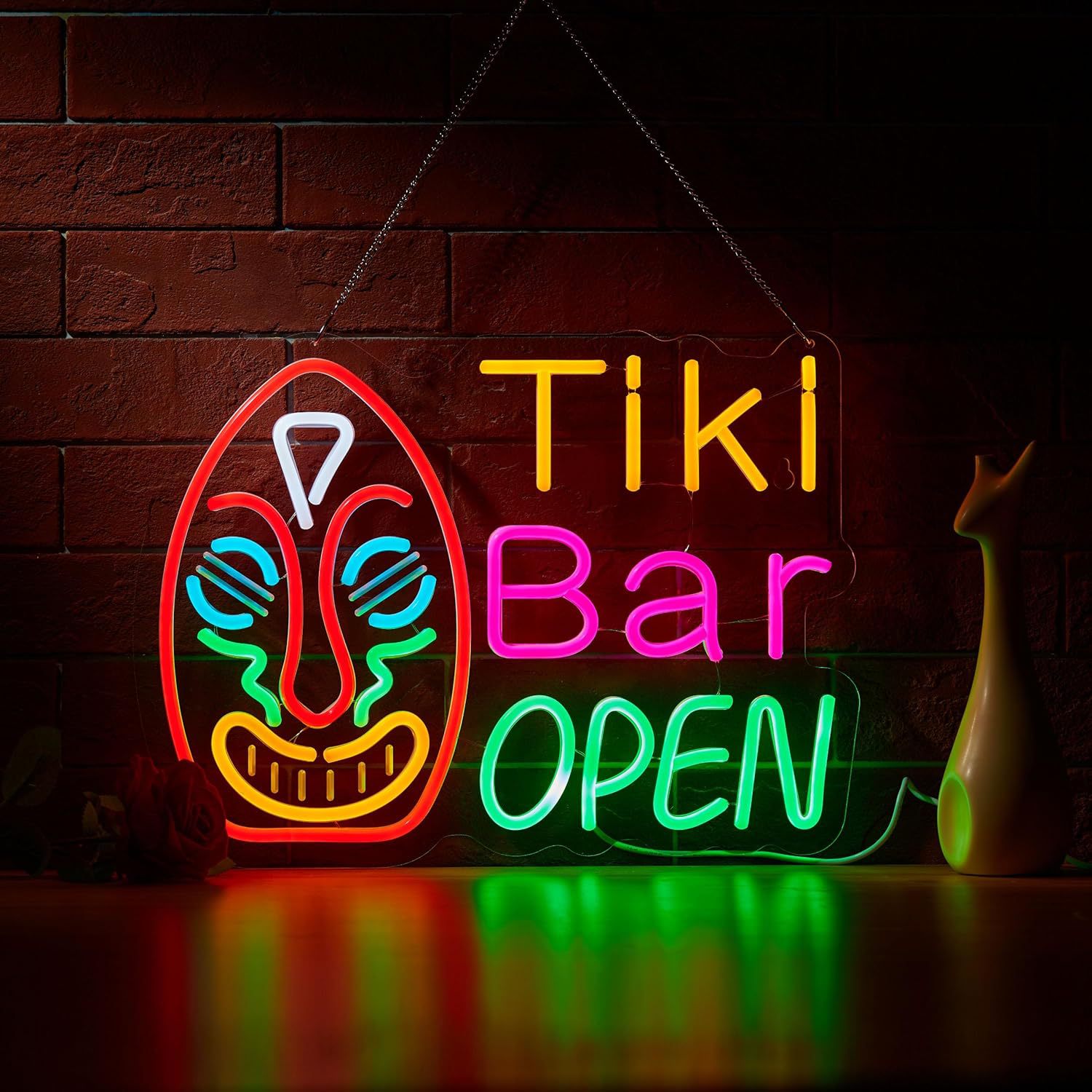 Tiki Bar Open Neon43x32