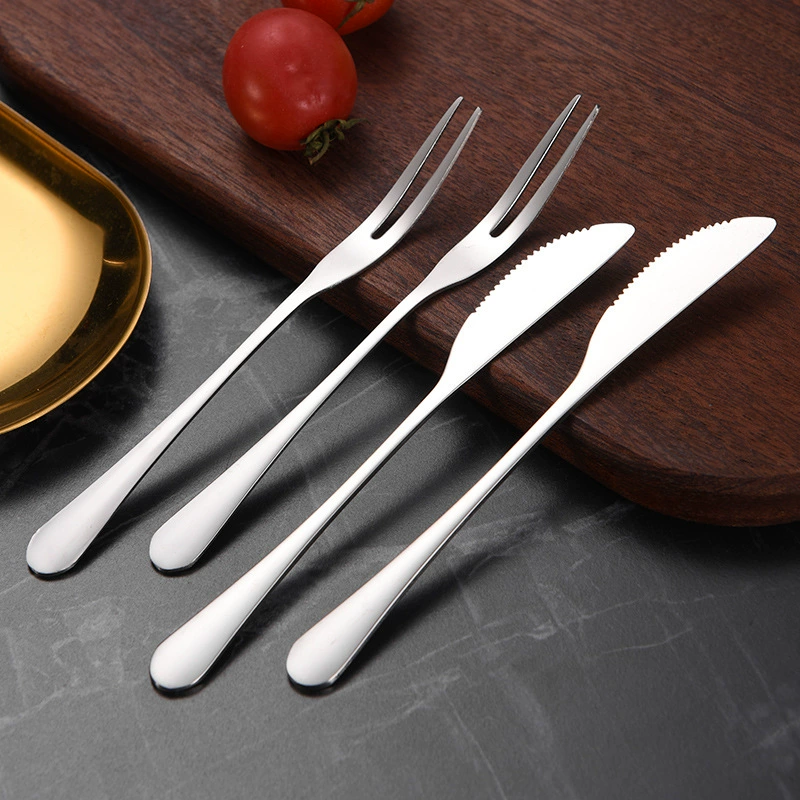 304 нержавеющая сталь Moon торт нож и вилка два зуба фруктовая вилка Середина осени отель торт десерт нож и вилка Подарочный костюм