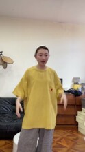 93dy水洗棉麻阔版爱心小衫140胸围衣长73