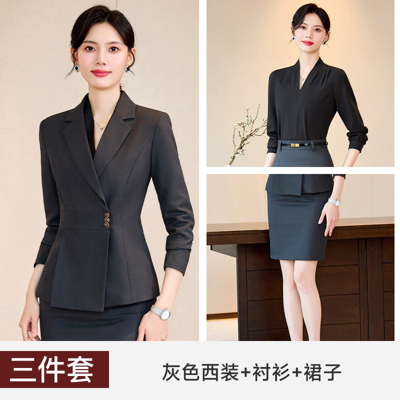 西装套装女时尚气质高端职业装正装西服珠宝店酒店经理前台工作服|undefined