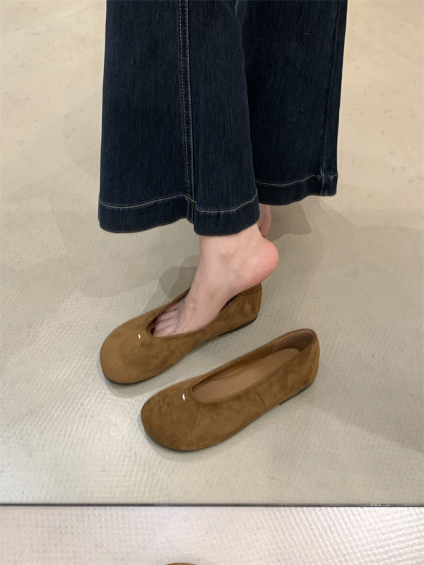 女士平底单鞋女浅口2025新款百搭鞋子软底奶奶鞋四季法式瓢鞋|undefined