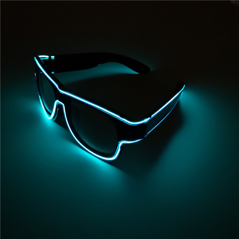 Fabricante suministro de gafas luminosas inalámbricas recargables de luz fría, gafas luminosas transfronterizas de discotecas, bares, fiestas, gafas luminosas LED