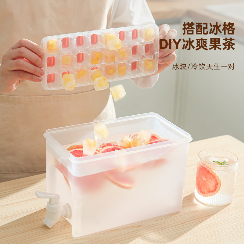 日式4L帶過濾水龍頭冷水壺家用飲料水果茶涼水壺大容量冰箱冷水桶