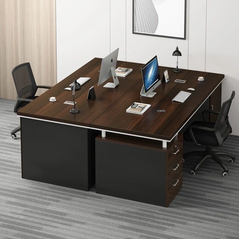 Office desk for two people, face-to-face, staff computer desk, desktop staff chair combination, simple modern office boss desk Office desk for two people, face-to-face, staff computer desk, desktop staff chair combination, simple modern office boss desk