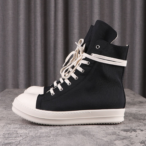 D122 thick-soled black canvas new canvas women's ro high-top shoes for men  Korean version of the trend super hot spring and autumn style