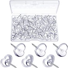 跨境亚马逊塑料彩色透明爱心图钉造型大头钉装订软木板墙钉按钉新