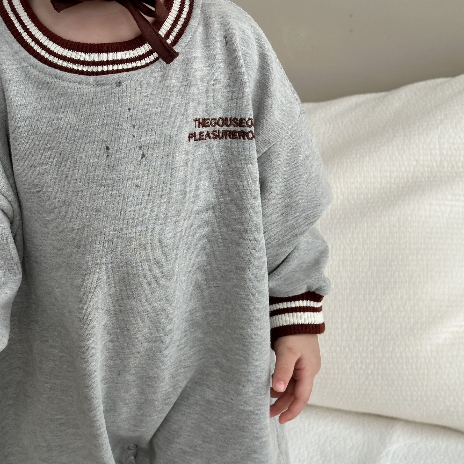 Ropa de primavera y otoño para niños, ropa infantil de estilo coreano, mono para bebé, conjunto de otoño, pelele de manga larga para niños, mameluco para bebé, estilo otoñal. image 5