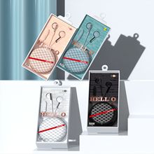 新款创意入耳式皮革拉链收纳包有线耳机可通话K歌耳机随身携带