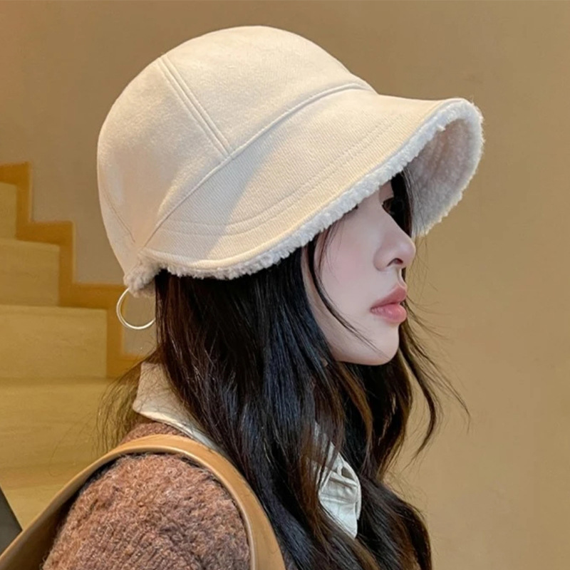 Lusis gleiche Herbst-Winter-Plüsch-Entenschnabelmütze, koreanische Version für Kinder, modisch, einfach und vielseitig, auffällig_voghion.com