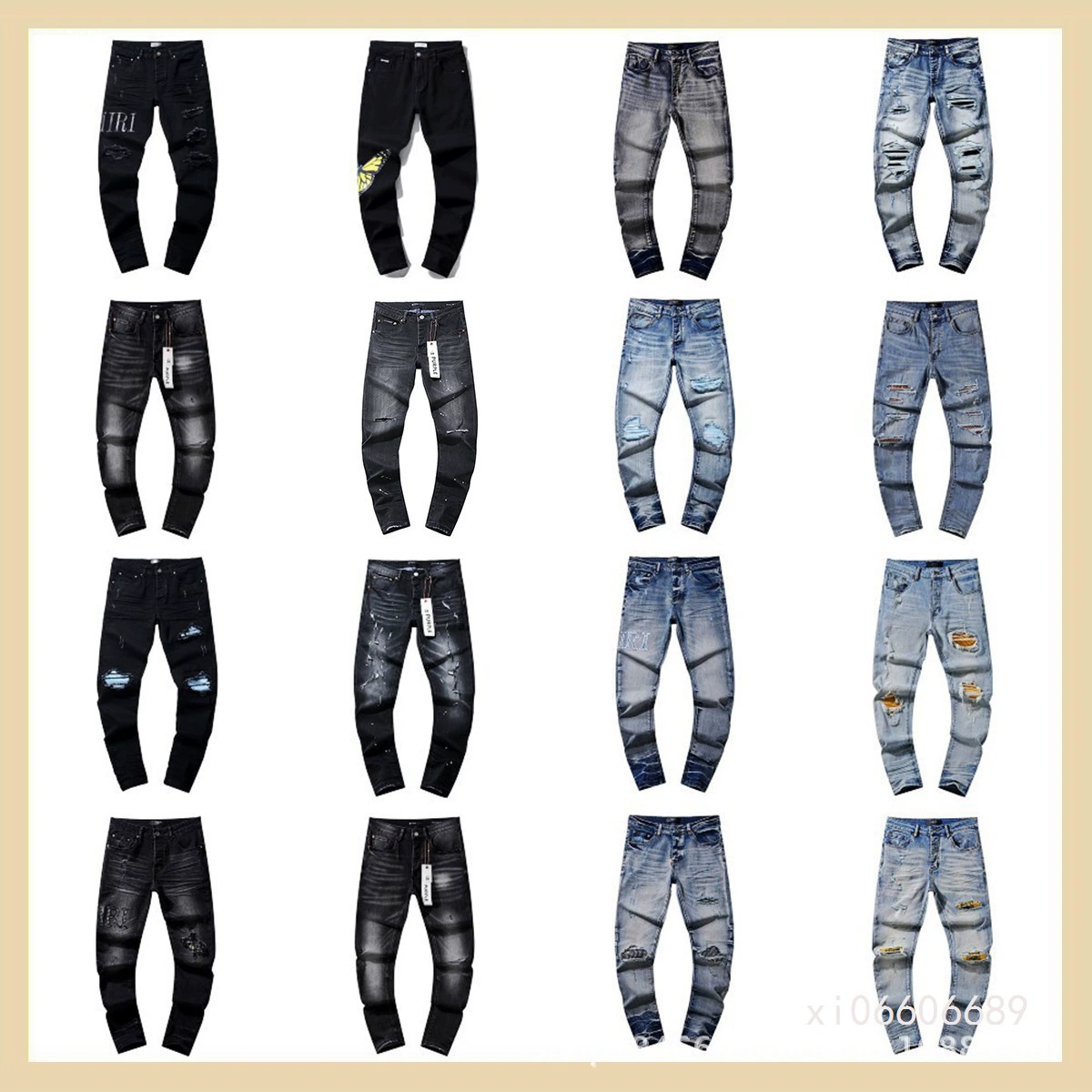 Европейские и американские фиолетовые брендовые американские уличные мужские модные брендовые рваные окрашенные узкие мужские и женские повседневные джинсы, модные