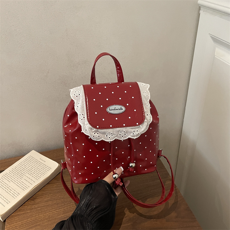 Coreano ins lindas mochilas de encaje 2026 nuevo fresco dulce mochila de chicas onduladas mochila pequeña