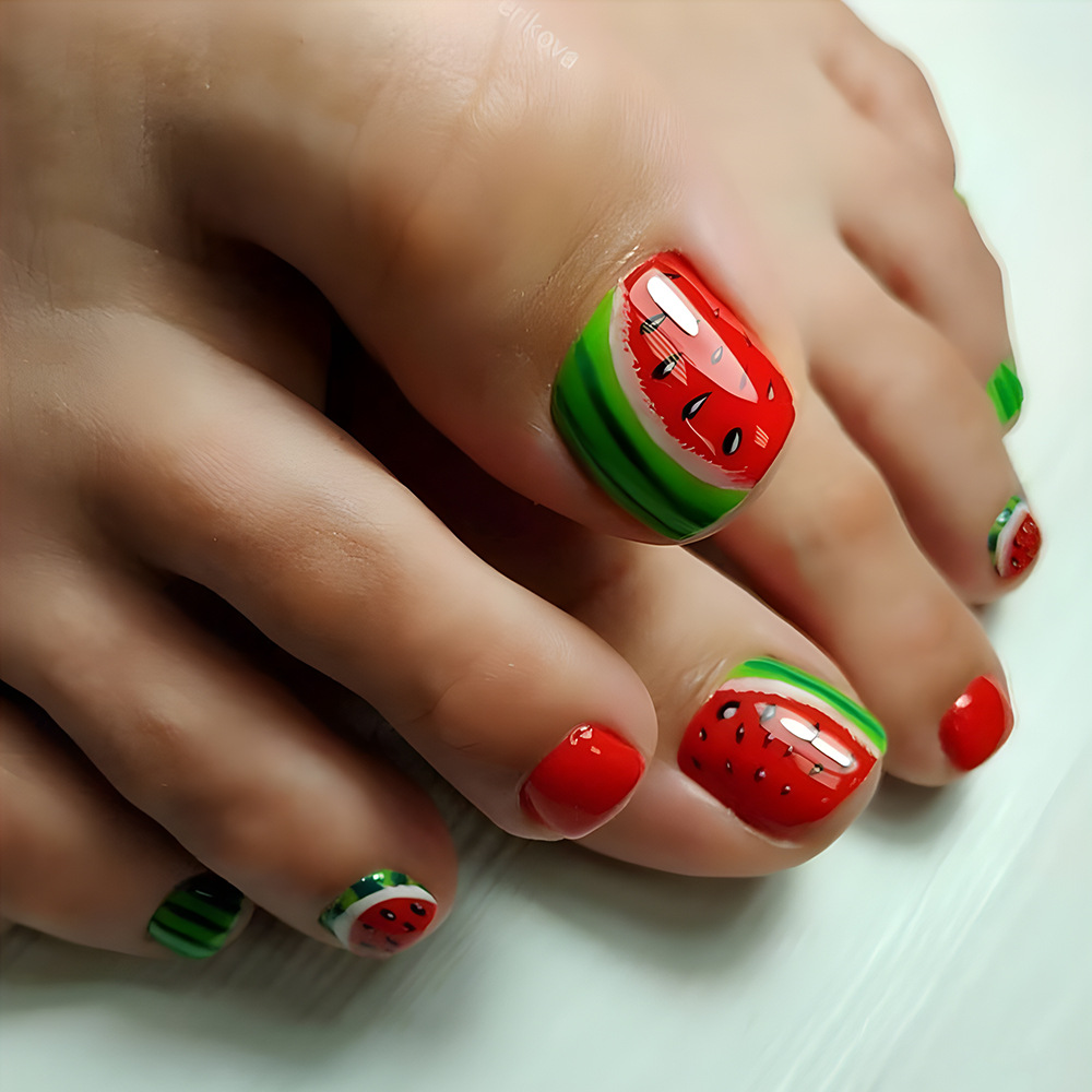 Europa y los Estados Unidos venden nuevos productos calientes de uñas de pies, piezas de uñas de sandía dulce, uñas al por mayor, prensa en uñas