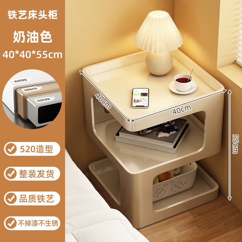 Taberna de cama de hierro forjado nicho de diseño dormitorio doméstico 2025 explosión creativo pequeño estante de cabecera sin formaldehído image 8