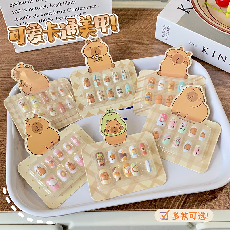 Nuevo capibara niños divertidos diy lindo divertido usar pegatinas de uñas pegatinas decorativas