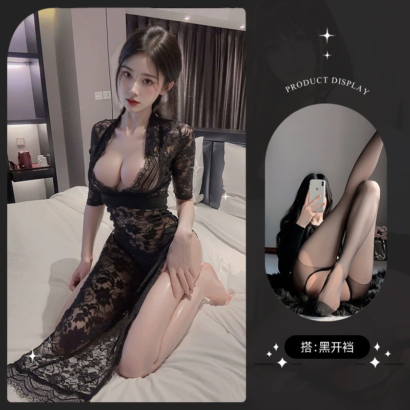 블랙 + 블랙 오픈 양말