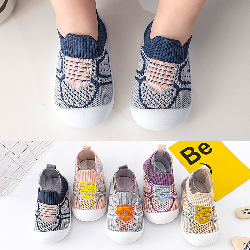 Spring and Summer Baby Toddler Shoes Non-slip Soft Bottom Baby Breathable Mesh Sock Shoes Slip-on Toddler Shoes for 1-3 Years Old Toddler Shoes