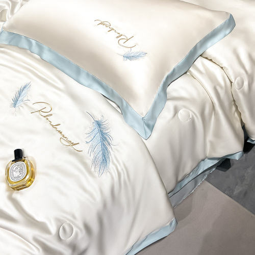 New style ice silk summer quilt air conditioner cover summer single person Tencel summer cool quilt set of four summer double person quilt machine washable