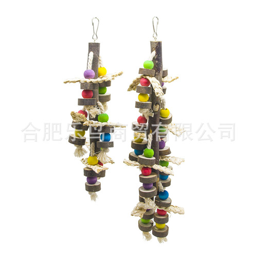 Parrot toy corn leaf with bark wooden hanging chew toy corn leaf biting and climbing toy