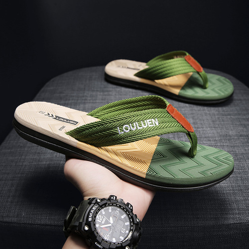 New summer slippers for men, trendy casual beach flip-flops for men, wholesale flip-flops for home use