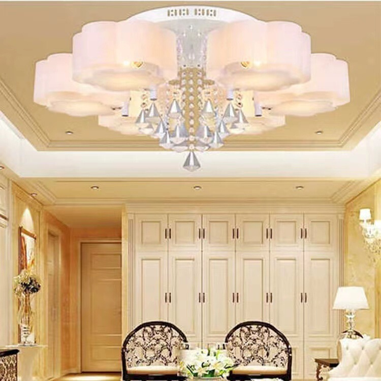 Cross-Border LED crystal lamp home living room bedroom study simple modern ceiling lamp factory direct one-piece delivery