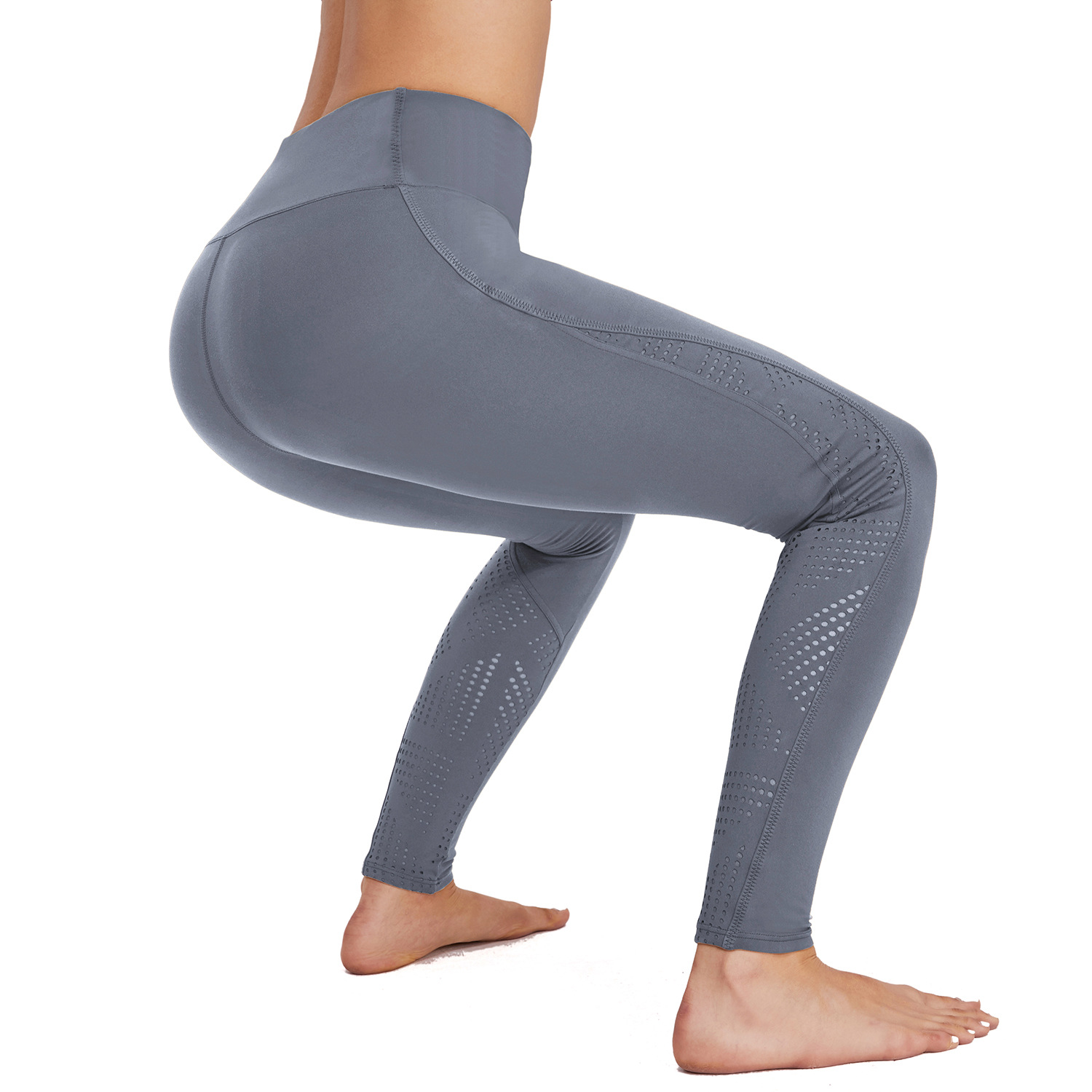 亚马逊新款运动瑜伽裤女 裸感欧美高腰健身裤 户外休闲紧身裤