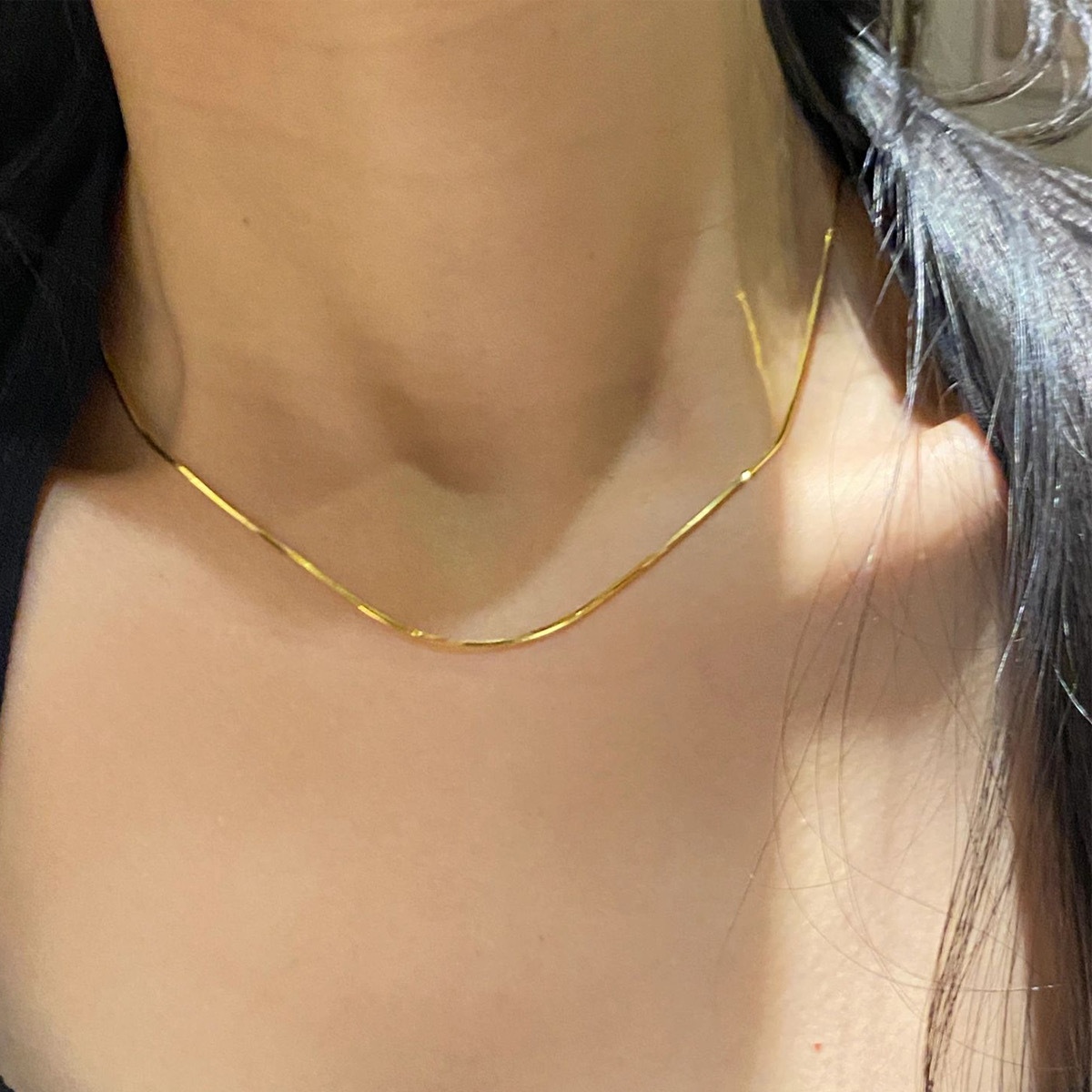 10g Weight Solid Color 304 Stainless Steel Elegant Simple Style 304 Stainless Steel Necklace