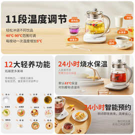 1506BQ养生壶家用多功能24小时智能预约大容量煮花茶器玻璃烧水