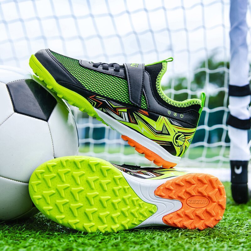 Summer Mesh Breathable Children's Football Shoes with Velcro Training Shoes for Elementary School Students and Young Children, Boys' Football Shoes with Studs, Girls' Football Shoes Summer Mesh Breathable Children's Football Shoes with Velcro Training Shoes for Elementary School Students and Young Children, Boys' Football Shoes with Studs, Girls' Football Shoes