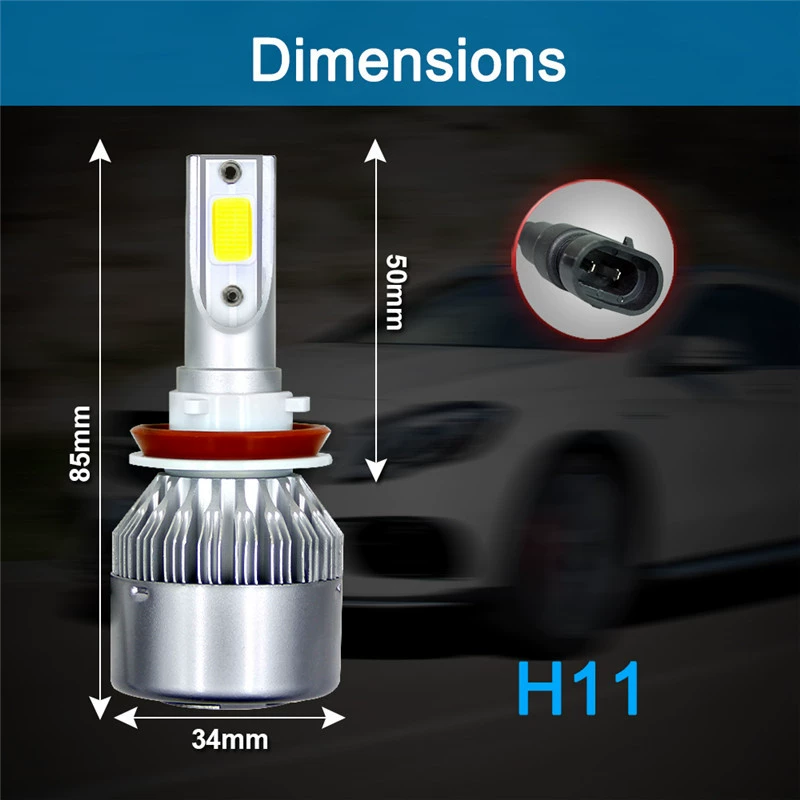 Фары автомобиля C6LED мотоциклетные фары дальний и ближний свет, фары H1H4, автомобильные светильники